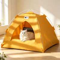 HATELI Foldable Cat Bed Dog Bed Pet Bed Foldable Removable Washable Pet Sleeping Bed for Cat Dog House Pet Nest Cat Castle Indoor Outdoor Camping Use Easy to Assemble Pet Tent House for shih tzu