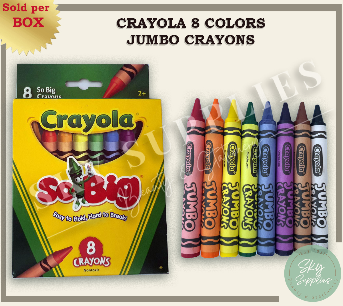 Crayola Jumbo 8 Color Crayons