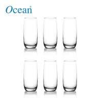 Ocean Glassware Ivory Long Drink Tumbler Drinking Glass Clear Glasses 460ml / 16 1/4oz Set of 6 (FM)
