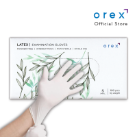 OREX Disposable Latex Examination Gloves - XS/S/M/L/XL - 1 box (100 pcs)