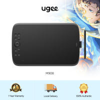 Ugee M908 10x6.25 inch Drawing Tablet，Graphics Tablet with 8 Hot Keys & Scroll Wheel Battery Free Stylus of 16k Levels Pressure Sensitivity Drawing Pad Compatible with Windows/Mac/Android Art Tablet