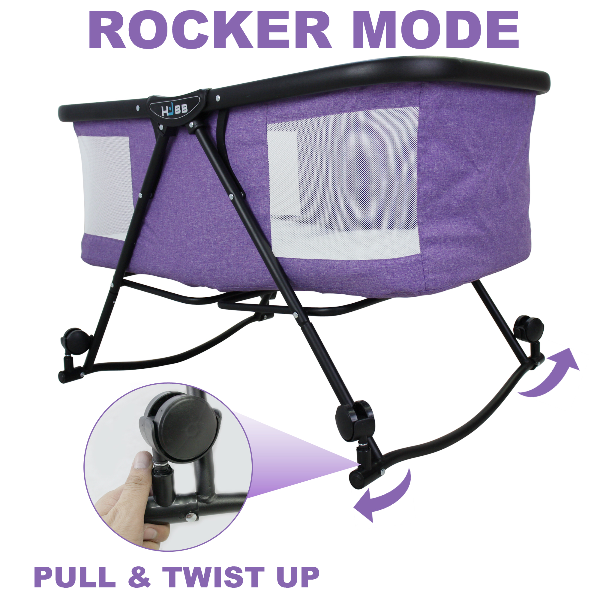 Phoenix Hub YC001 2 in 1 Rocker Crib Portable Baby Bed Cradle