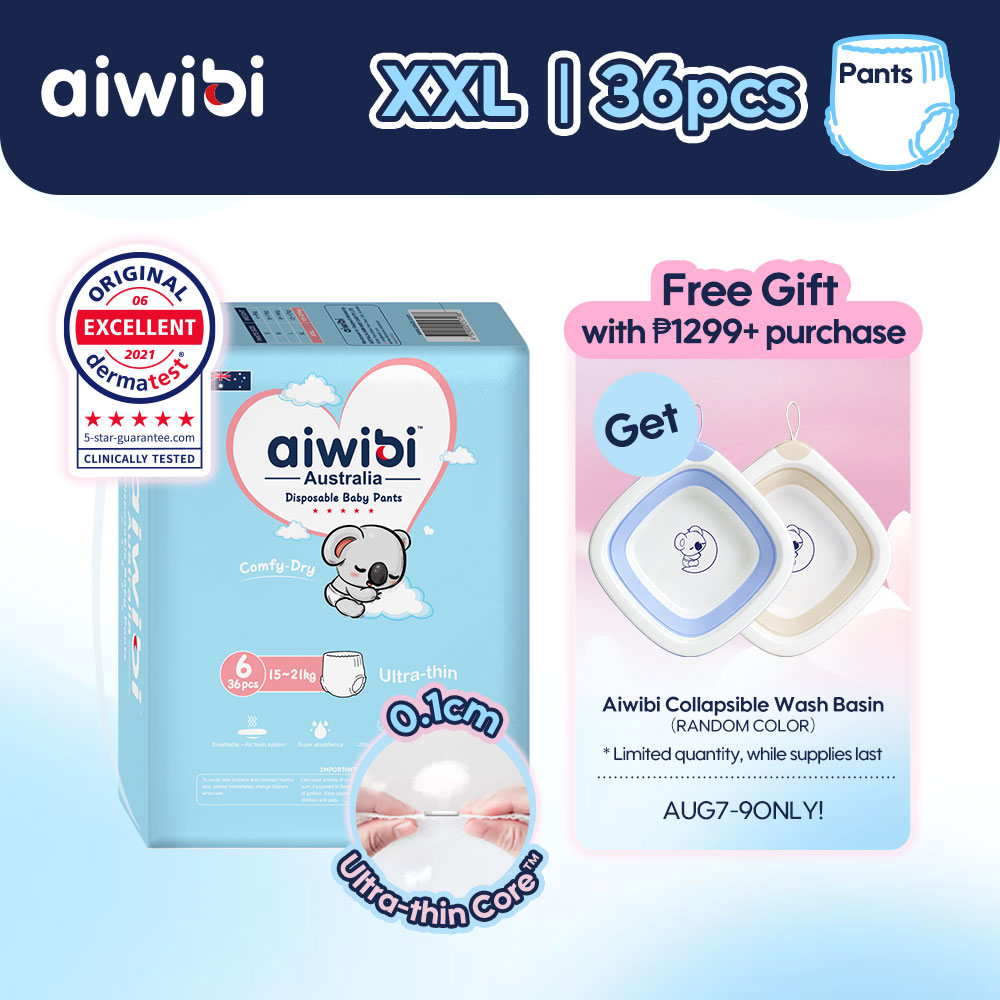 Aiwibi Comfy Dry Baby Pants Pull-on pants diaper Soft and breathable XXL - 36 pcs