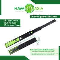 HavaAsia Full Extension Hydraulic Soft Close Ball Bearing Drawer Guide 10″-26″ (Code: L45310H)