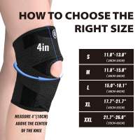 【PH Delivery】 SOLOEVER Knee Brace with Side Stabilizers Adjustable Knee Support  Breathable Knee Wrap for Men & Women Workout Sports (Black XX-Large)