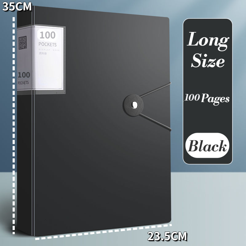 Clear Book A4/Long Clear Folder Document Organizer Large Capacity Transparent Folder Paper Storage Student Stationery