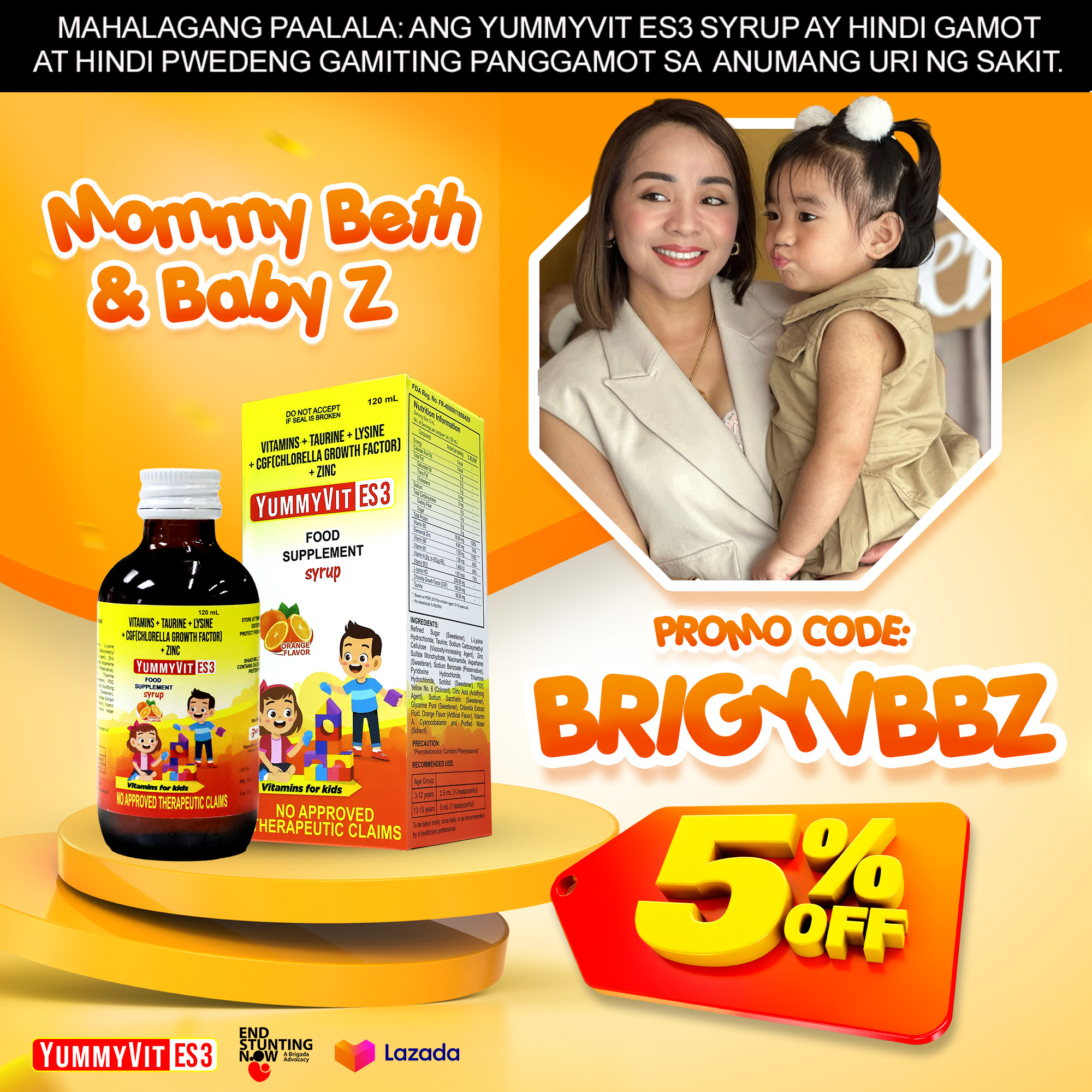 YUMMYVIT SYRUP ES3 (Mommy Beth & Baby Z 5% Discount)