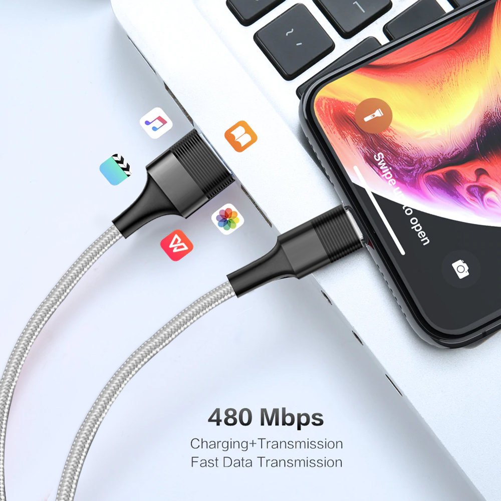 Bavin CB163 3 in 1 Quick Charging Cable 2.4A Output with Braided Nylon