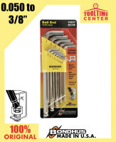 13pc. Bondhus Ball Point Long Arm Hex Key Allen Wrench Set in Plastic Caddy 0.050″ to 3/8″ 16937 BLX13B Made in U.S.A.