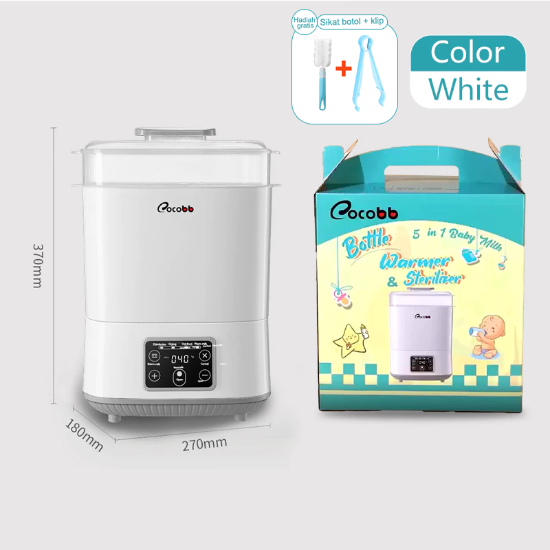COCOBB 5 in1 Baby Bottle Sterilizer Large-capacity Disassembly Milk Heater Automatic Power Off Steam Disinfection
