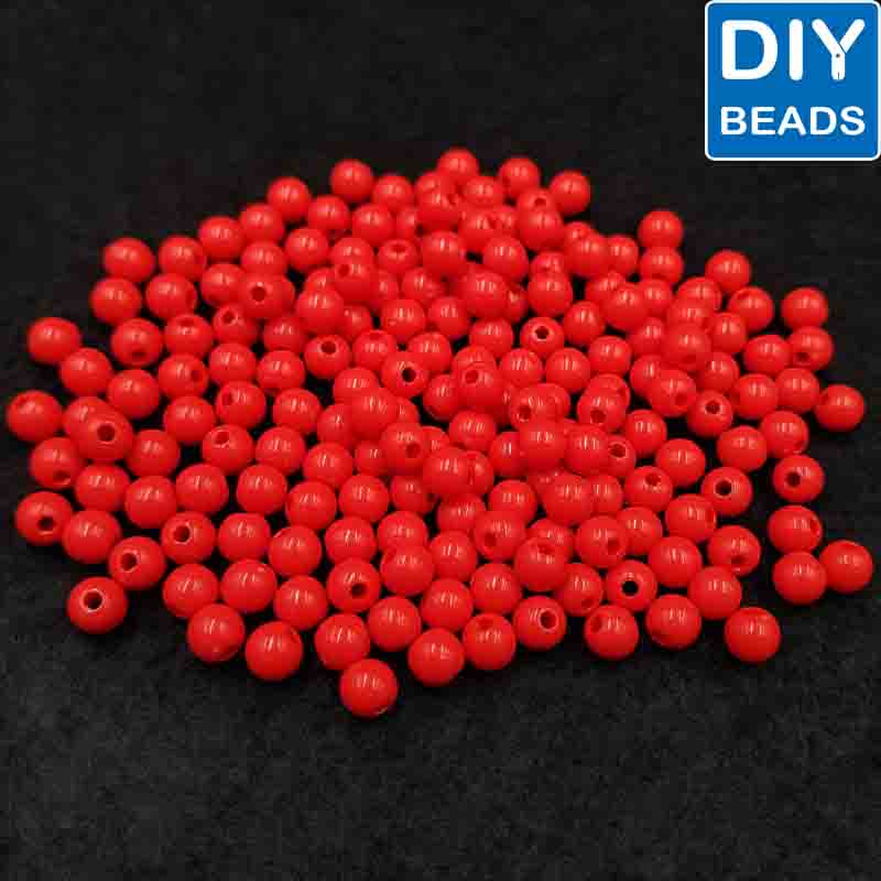 Diy Beads Smooth Beads Chalk Red 250grams
