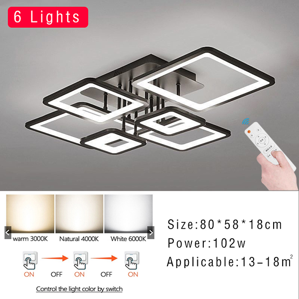 LED living room lamp bedroom decorative lamp dining room low ceiling lamp replaceable light source 9