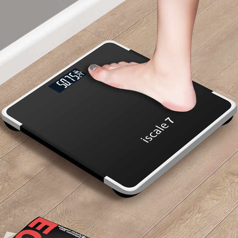 ISCALE7 Mini Body Fat Personal Scale Electronic Weight Tempered Glass