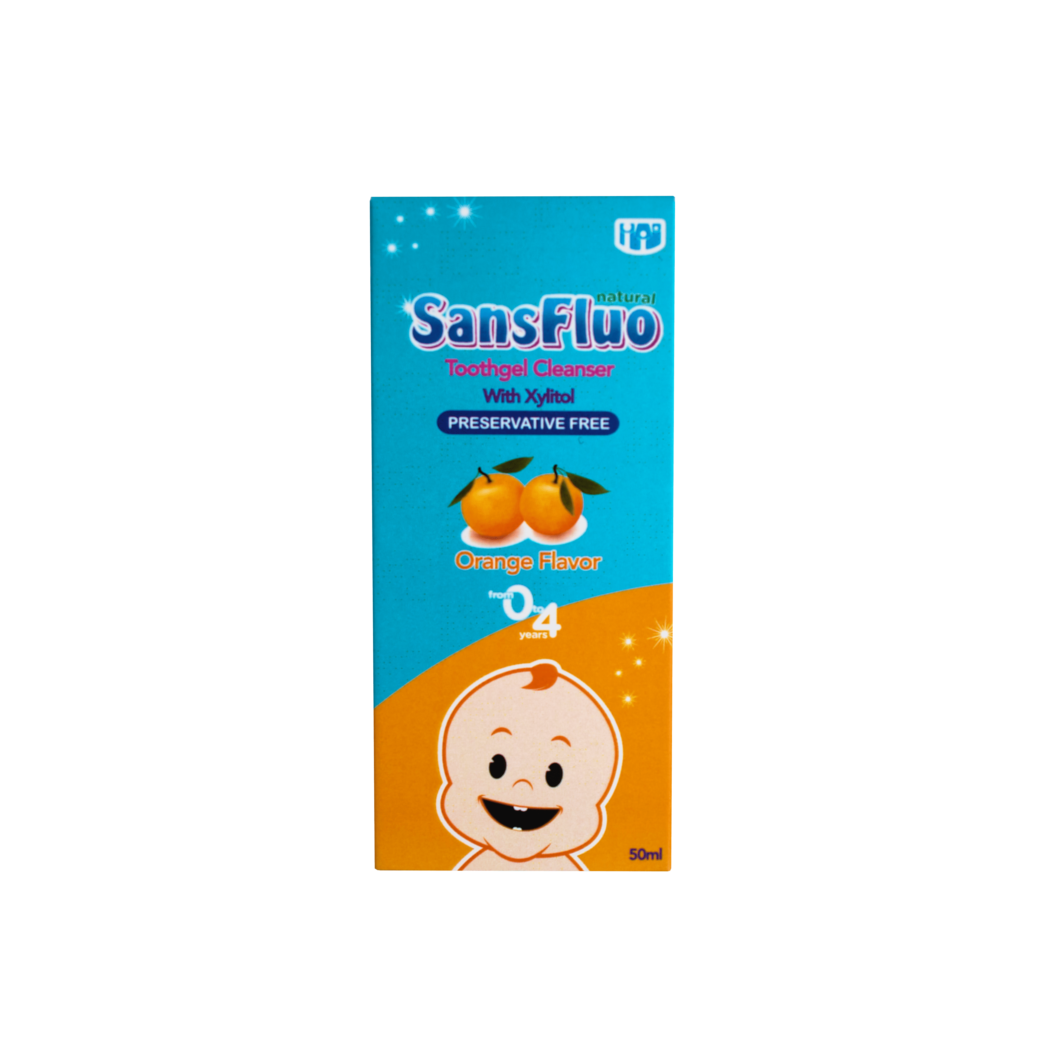SansFluo Natural Toothgel Cleanser 50ml - Oral Care for 0-4 years old