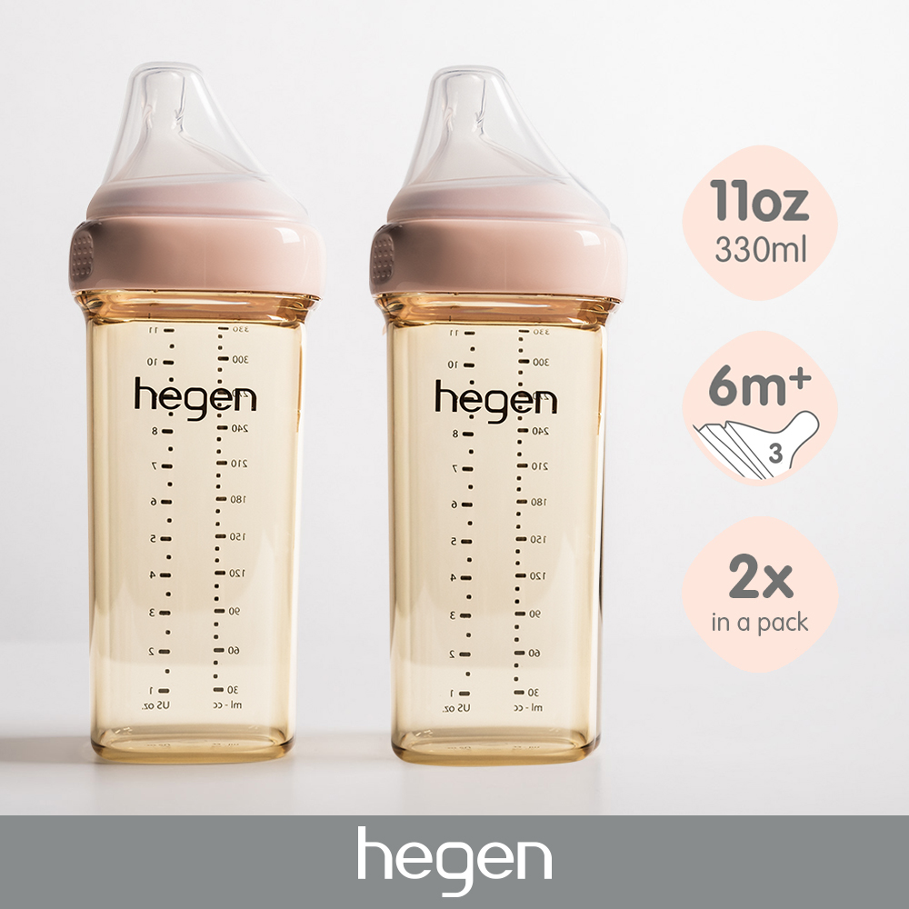 Hegen 11oz Feeding Bottle 2-pack Pink