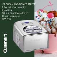 Cuisinart ICE-100 Ice Cream and Gelato Maker - Commercial-Style Motor