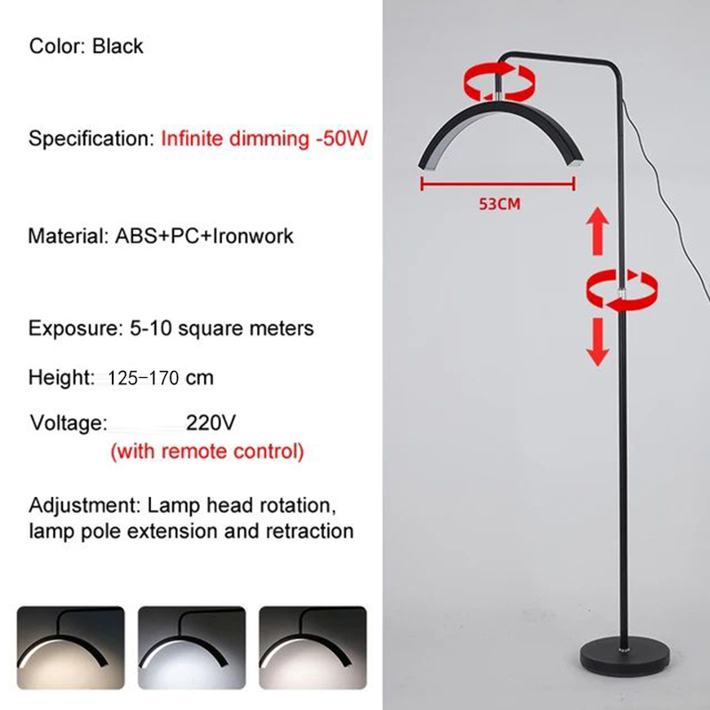 SOLO Arc Photography Floor Lamp LED Half-Moon Shaped Light Beauty Salon Floor Lights Nail Salon Working Standing Lamp