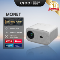 Eroc Monet Projector Auto Focus 1080P 4K Decoding Android 12 Wireless Casting Bluetooth Speaker Home Cinema with Netflix YouTube Spotify Prime Video & Disney Plus