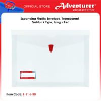 Adventurer Expanding Plastic Envelope Transparent Pushlock Type Long