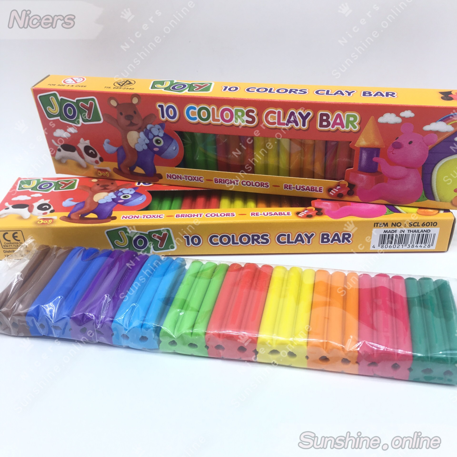 #SCL-6010 JOY RAINBOW CLAY BAR 10COLOR