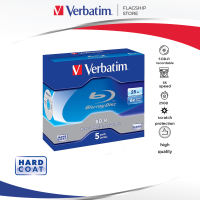 Verbatim Blu-ray Disc BD-R SL 25GB | 5pc W/ Jewel Case | Blank CDs | BD-R Specification Version 1.3 | Speed: 6x