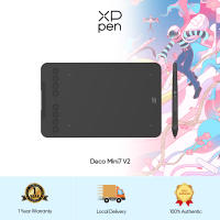 【Local Delivery】XPPen Deco mini7 V2 7 Inch Drawing Tablet for Android Phone and Android Tablet Drawing Tablet for PC Drawing Pad Support Pen tablet with 16384 Pressure Levels Stylus  Design Support Chrome OS Graphic tablet with 8 Customizable keys