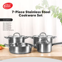 Chefs Gallery 7-Piece Stainless Steel Cookware Set Induction Ready CG-SS7PC-F-1