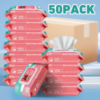【1BOX=50Packs】20/30PACK Baby Wipes Non-Alcohol-Wet Wipes Kids Adult Organic 80pcs/Pack For Baby Skin Care New Born Wipe For Kids Baby Water-Locking Mouth And Hand Sensitive Skin Baby Care Moisturizing Skincare Essential BUY 1 TAKE 1 Free Shipping Sale