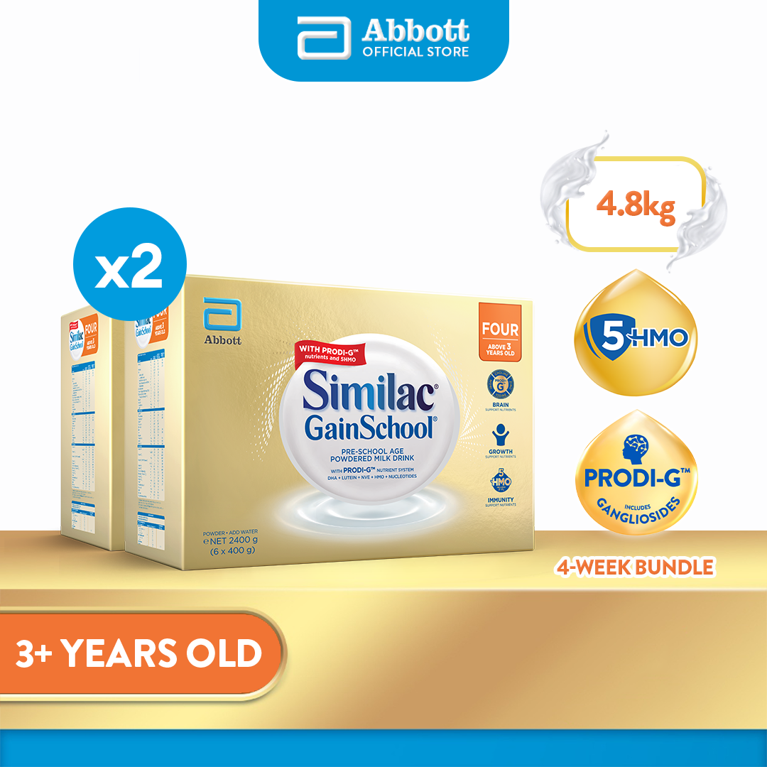 Similac GainSchool 2.4kg Bundle of 2 for Kids Above 3 Years Old Powdered Milk Drink (4.8kg)