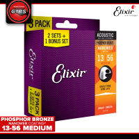 Elixir Acoustic Phosphor Bronze Acoustic Guitar Strings with NANOWEB Coating (10-47 11-52 12-53 13-53 13-56)