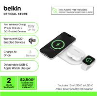 BELKIN BoostCharge Pro 3-in-1 Magnetic Wireless Charging Pad with Qi2 15W