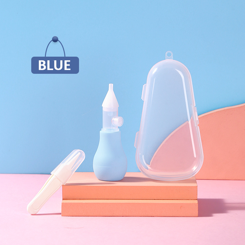 Baby Anti-refluent Nasal Aspirator Set Infant Reusable Nasal Mucus Suction Baby Nose Cleaner Snot Sucker with tweezer