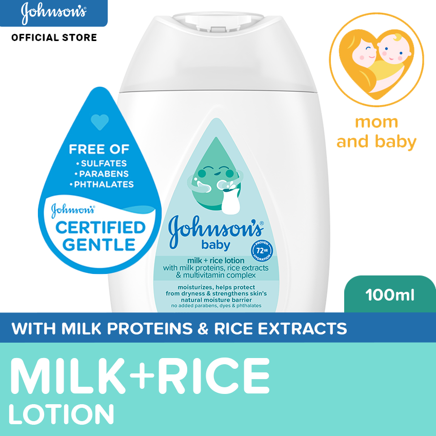 Johnsons Milk+Rice Baby Lotion 100ml - Lotion for Baby Baby Essentials Baby Care Baby Body Lotion Milk Lotion