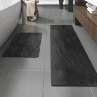KORMES Nordic Marble-Look Quick-Dry Bathroom Mat with Anti-Skid Base and Absorbent Diatomite Core