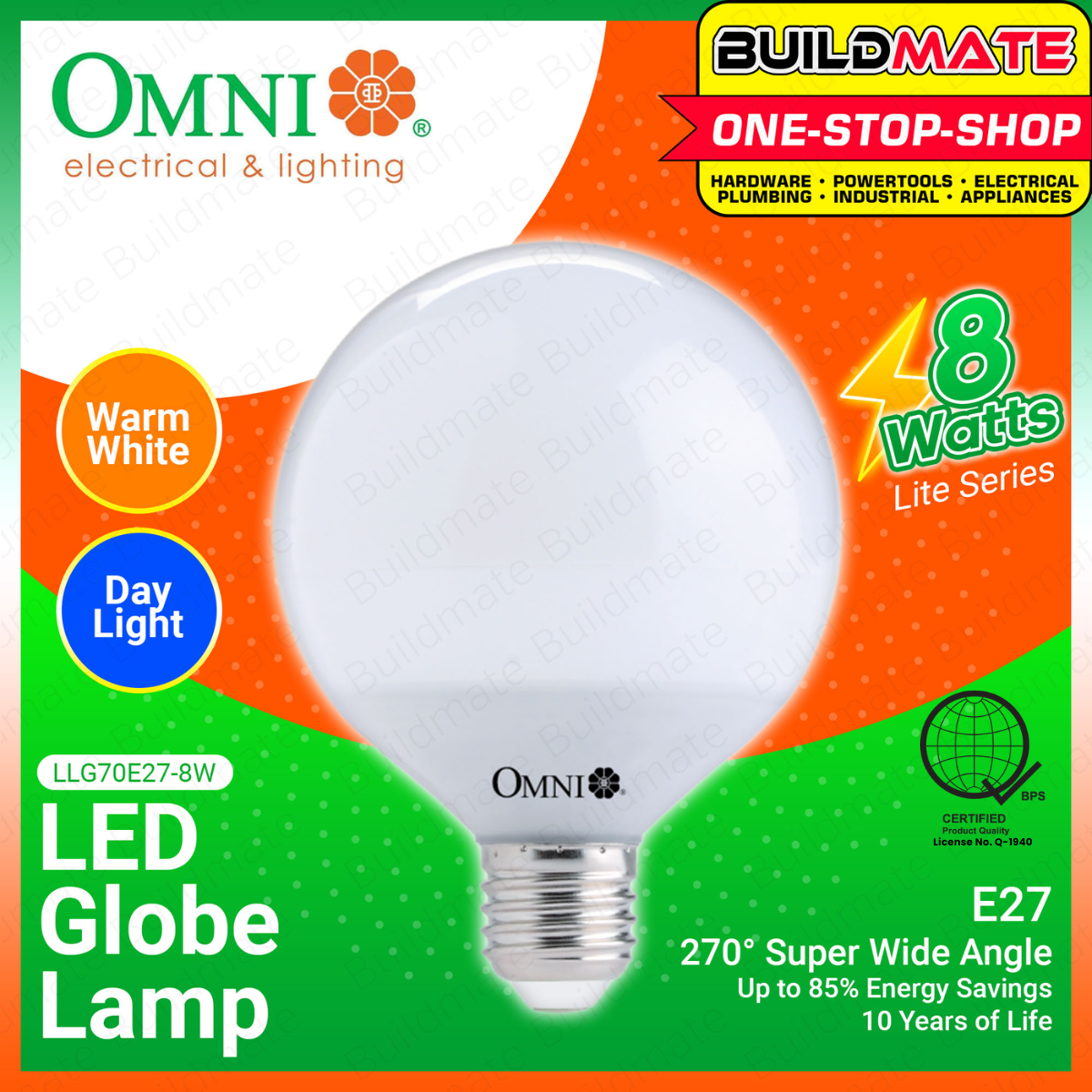 Buildmate x OMNI LED G70 Globe Lamp 8W LLG70E27-8W