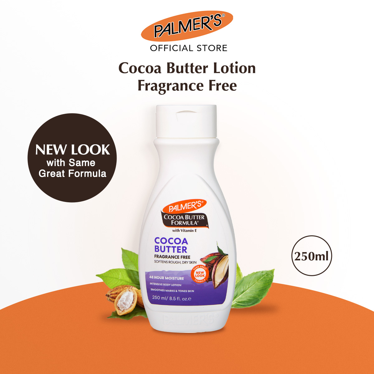 Palmers Cocoa Butter Body Lotion Fragrance Free 250ml for Rough Dry skin (Suitable for Pregnancy Use)