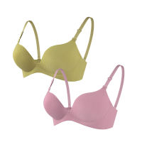 FallSweet 2PCS Push Up Bra for Women Bralette Anti-Sagging Soft Support Underwear Fixed Cup 3D Small Chest Comfort Lingerie