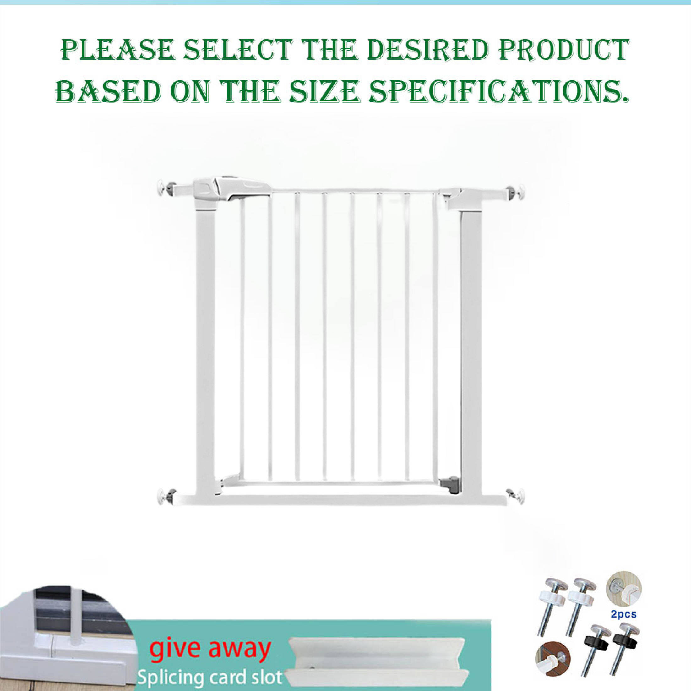 Safety Gate Fence Sturdy Adjustable Barrier for Dogs Pets Baby & Child Indoor Stair Protection No Drilling Required