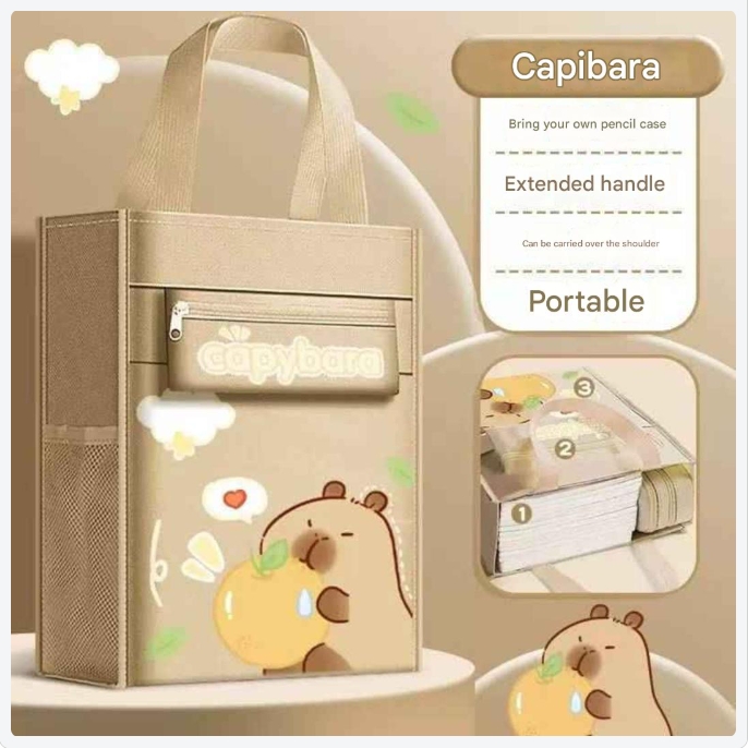 【CYT】Waterproof Student Book Bag Lunch bag Expandable Portable Document Storage Bag Folder Organize J523