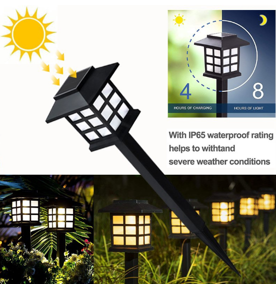2Pcs/6Pcs Solar Solar Light Powered LED Light Outdoor Rain-proof Walkway Yard Garden Lamp