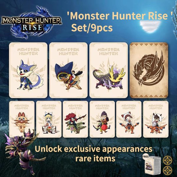 For Nintendo Switch Monster Hunter Rise Amiibo Card Resent Tiger Dragon Ailu Cat NS Game Reward Card Aceessories