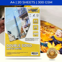 Yasen A4 Double Sided Matte Photo Paper | 20 Sheets 120–300GSM Waterproof Paper for Inkjet Printers