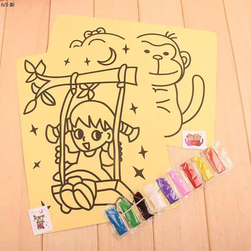 Sand Painting Toy Booty for Girls Sand Painting Coloring Painting Educational Toy for Kids