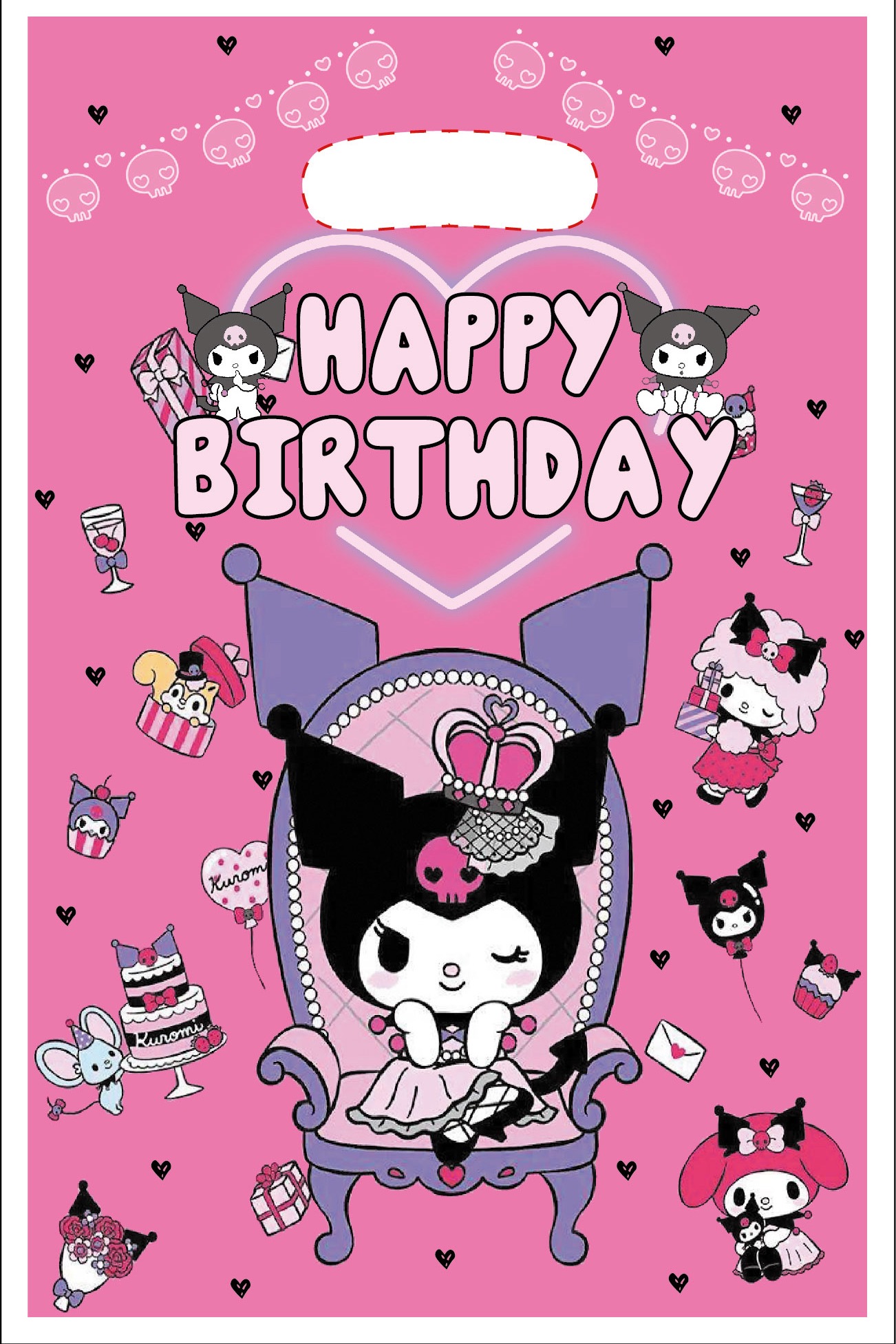 10Pcs/Pack Kuromi Loot Bag Plastic Bag Gift Bag For Birthday Party Decoration Partyneeds Supplies