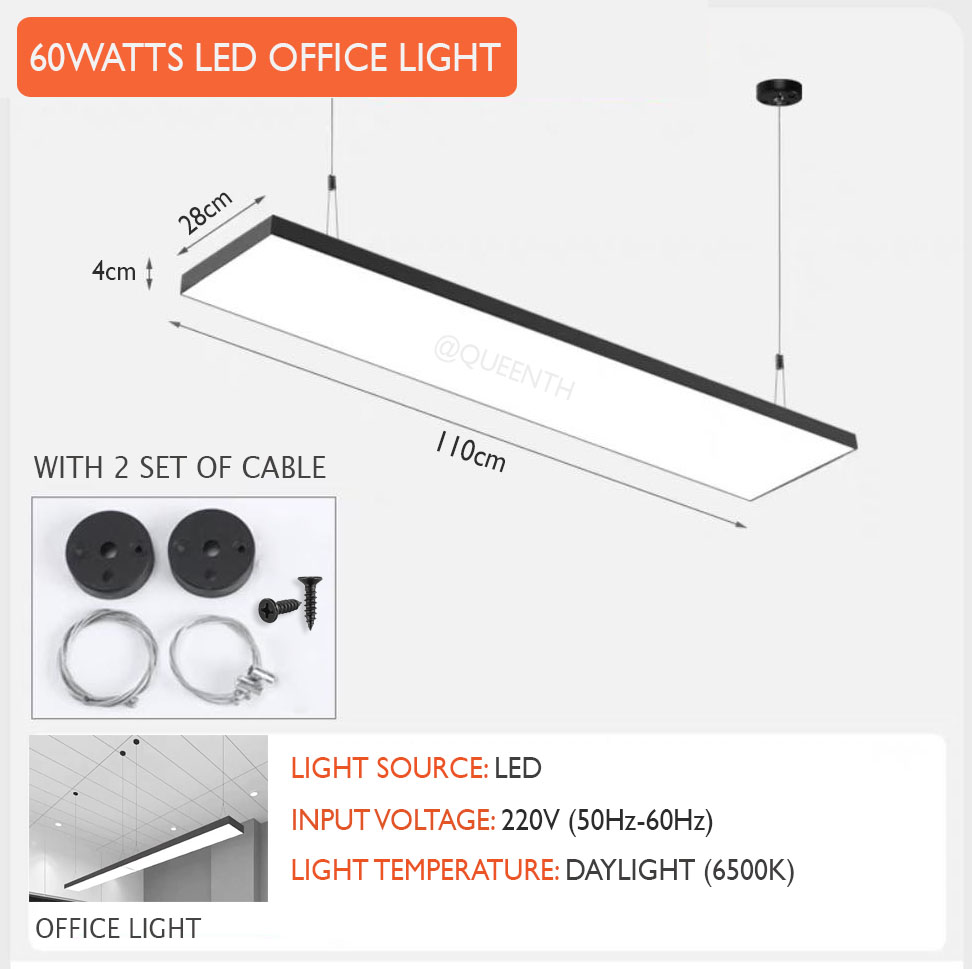 Super Bright Modern LED Linear Hanging Office light 220v Daylight For Home Billiard Table Mall Supermarket Warehouse