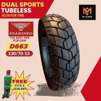 Diamond D663 High-Grip Tubeless Motorcycle Tire - Durable & Durable Performance for NMAX/RAPID/RF175 - 130/70-13/110/70-13