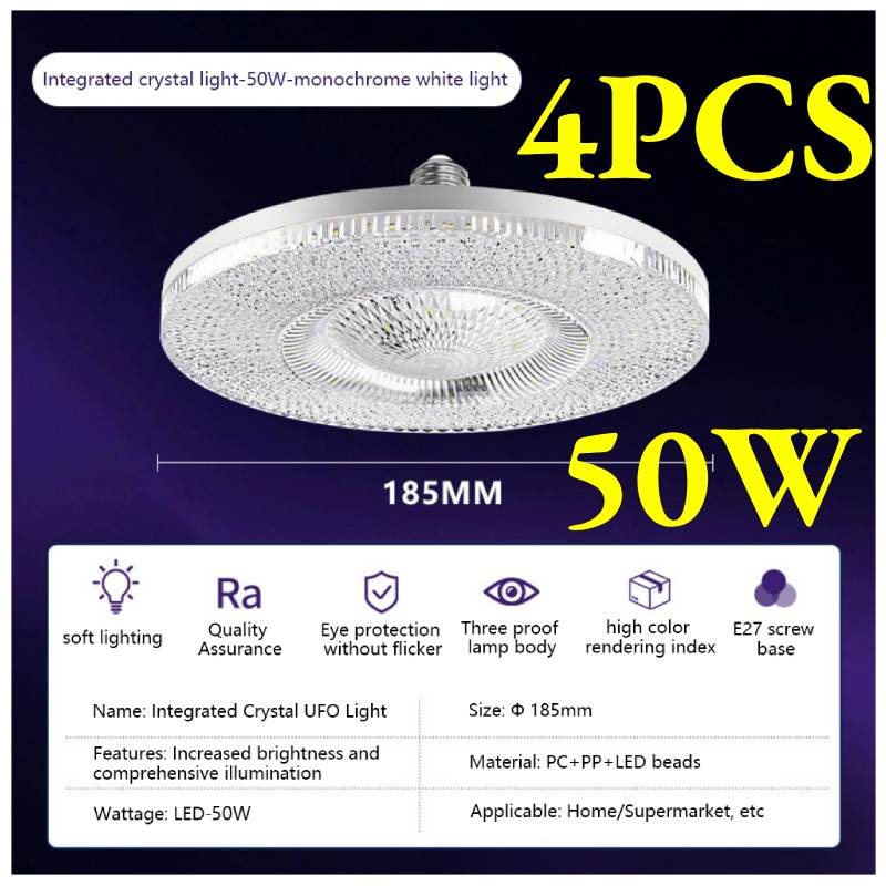 【2PCs/4PCs】E27 LED ceiling light Living Crystal LED Ceiling Light room light Bedroom light Corridor light balcony light Round light Modern design room ceiling living Insectproof Indoor LED Lamp