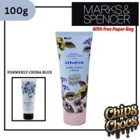 M&S Floral Geranium Hand & Nail Cream | Moisturizing Hand Care | Original UK Import with Free Paper Bag | Limited Stocks Available