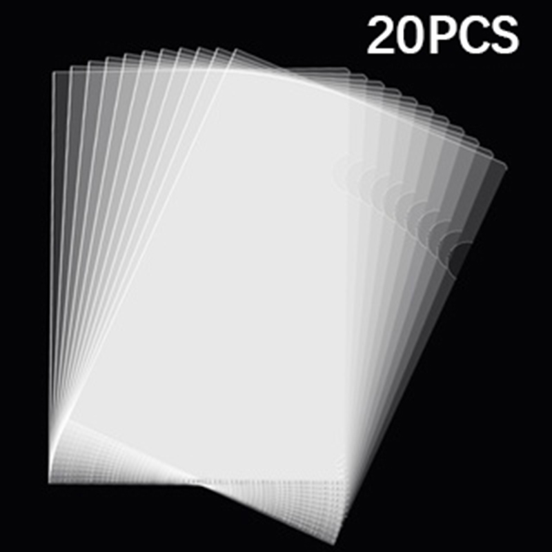 100PCS Wholesale L Type Folder Clear Transparent A4 Long Plastic Folder