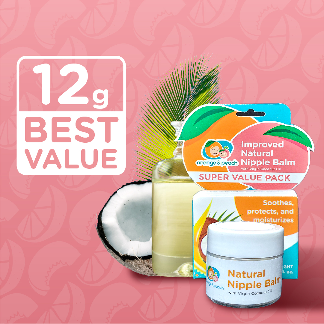 Orange and Peach Natural Nipple Balm Cream Soothing Ointment for Sore or Cracked Nipples Breastfeeding